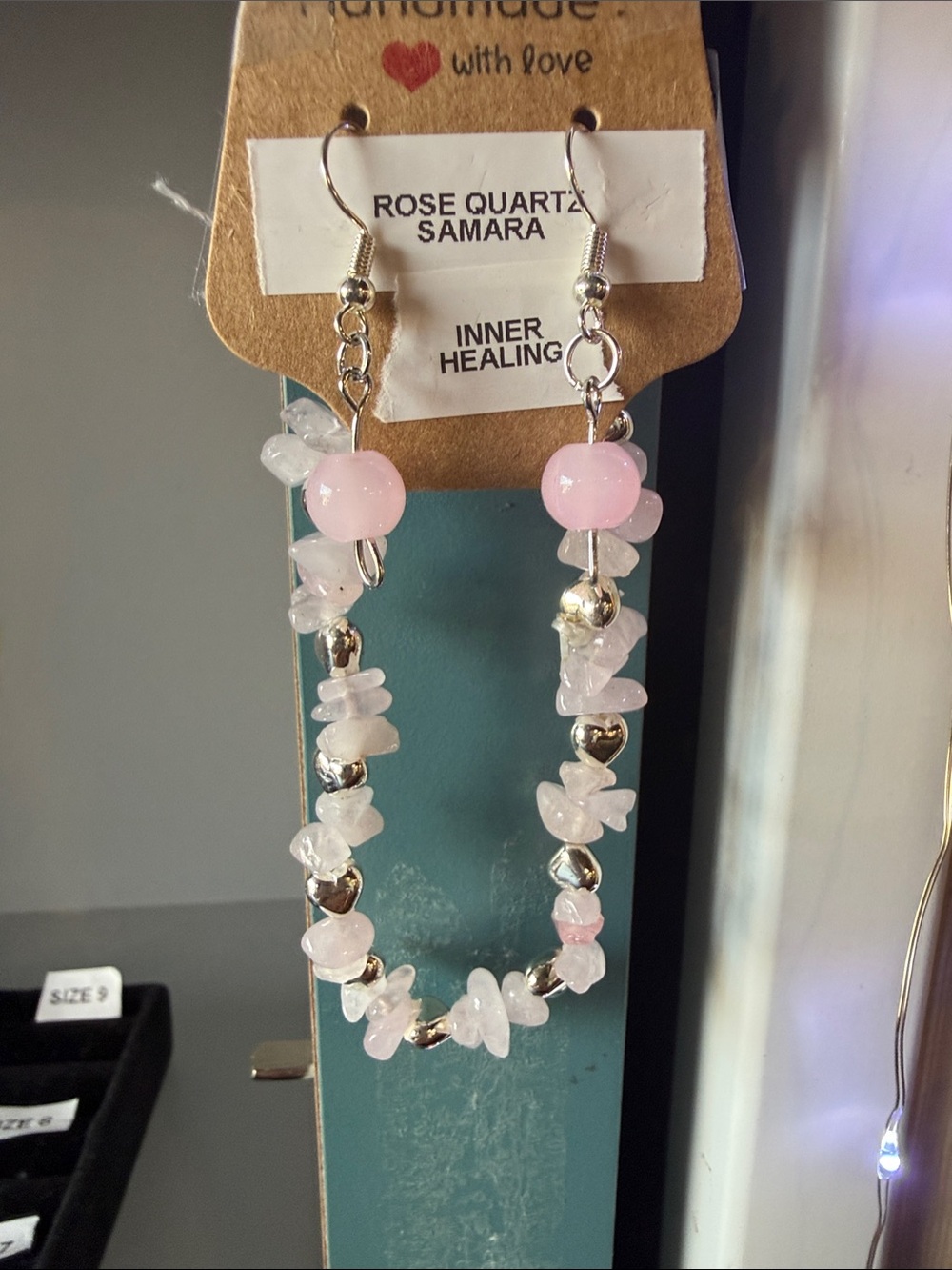 Rose Quartz Drop Earrings - Soft Pink Gemstone Dangles